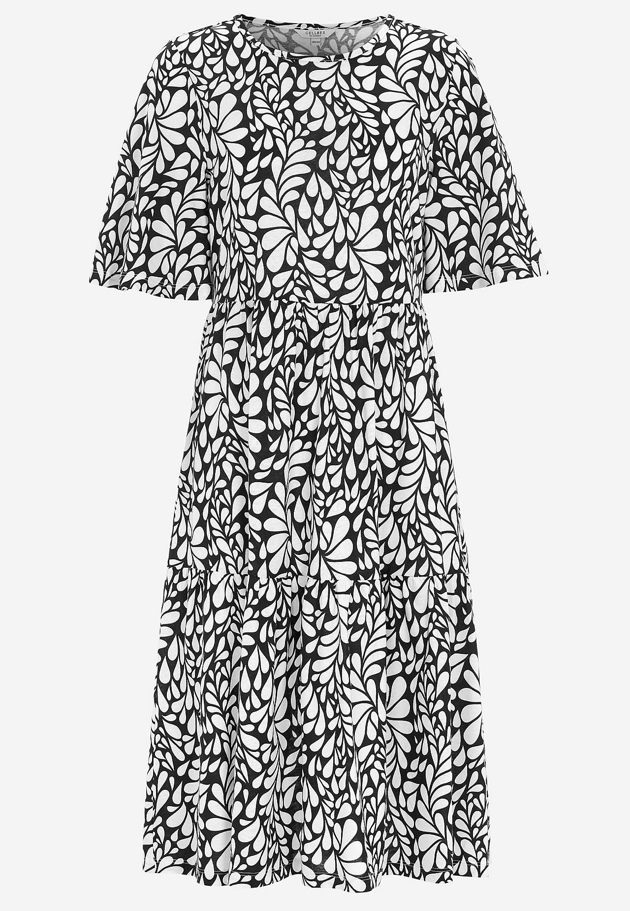 Jersey dress with flounce