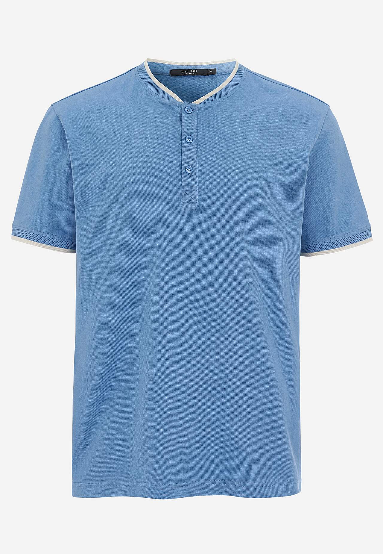 T-shirt with button placket