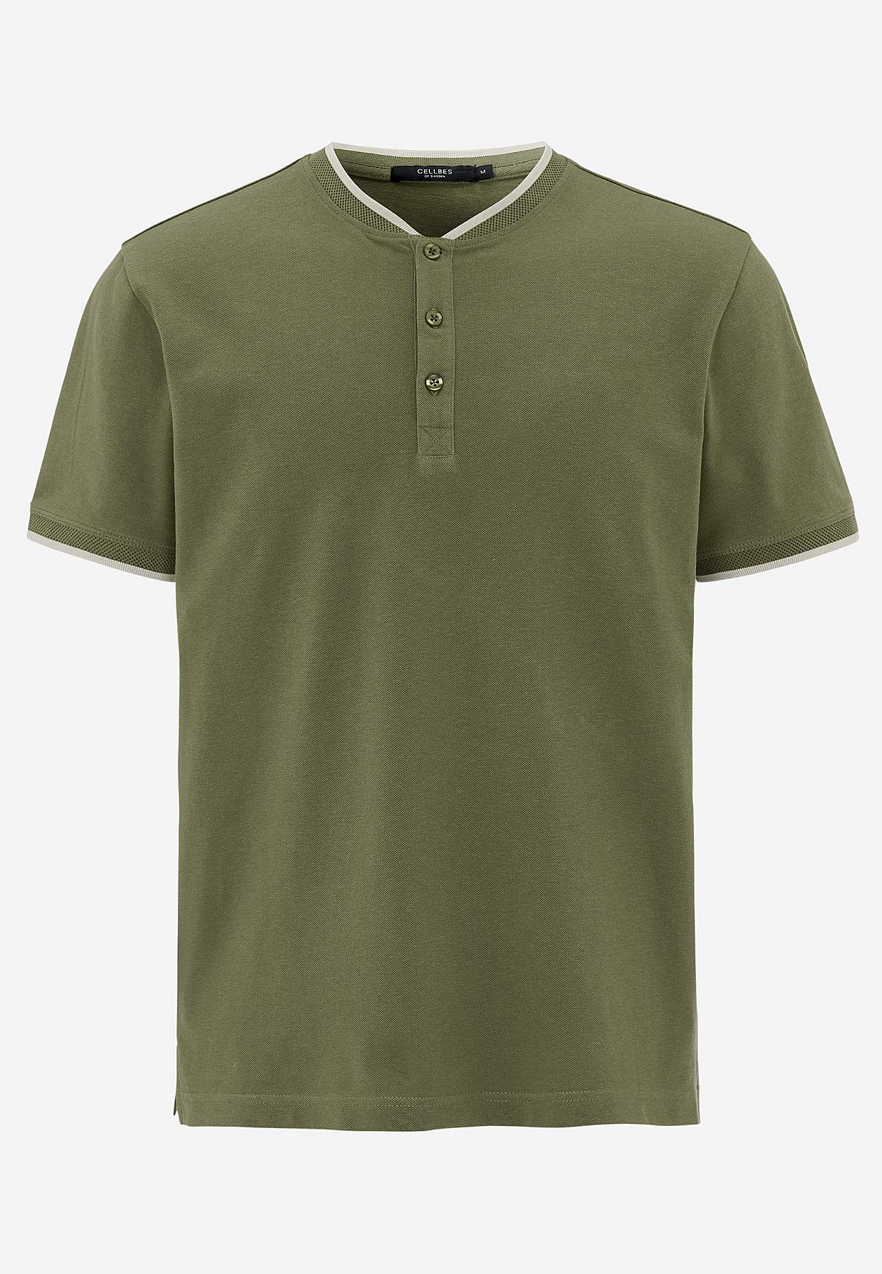 T-shirt with button placket