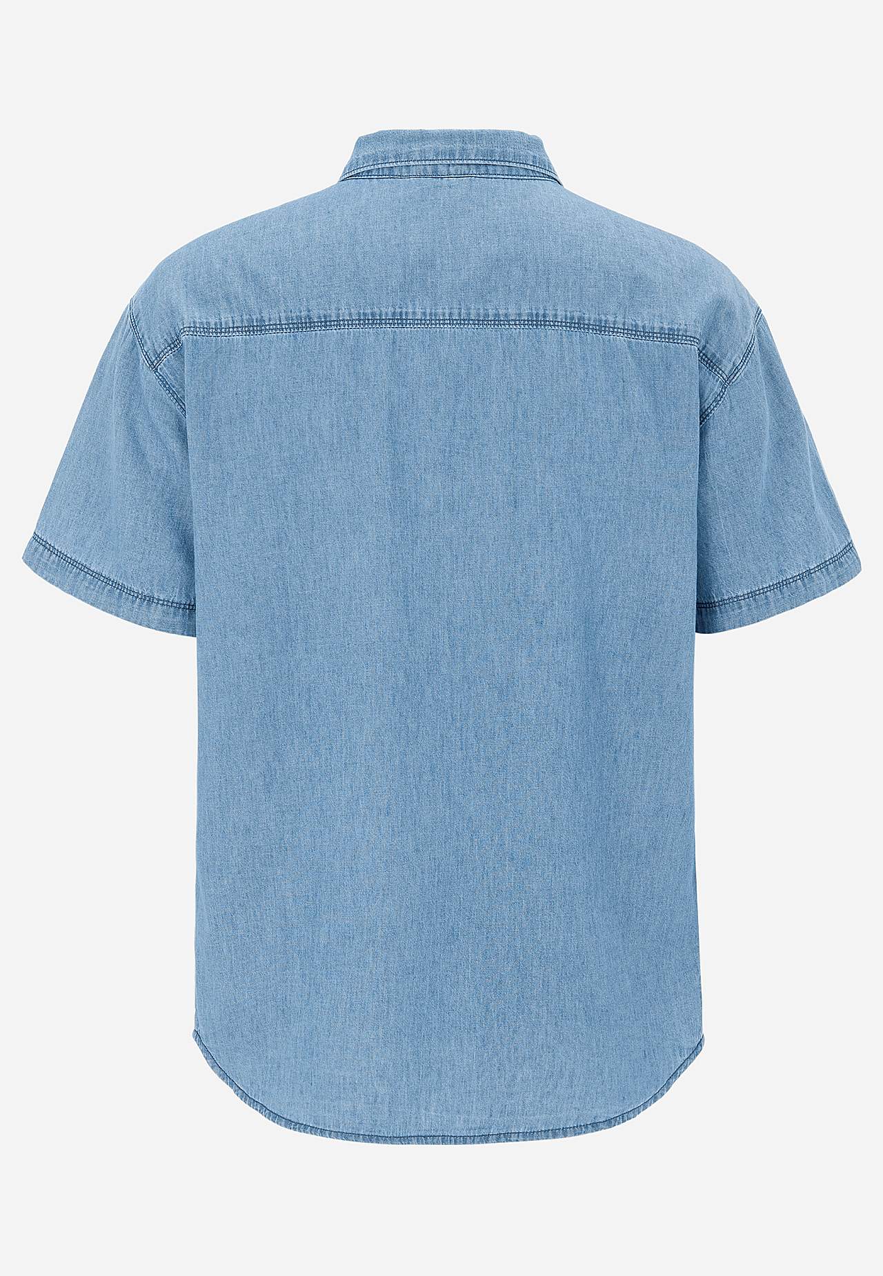 Short-sleeved, soft denim shirt