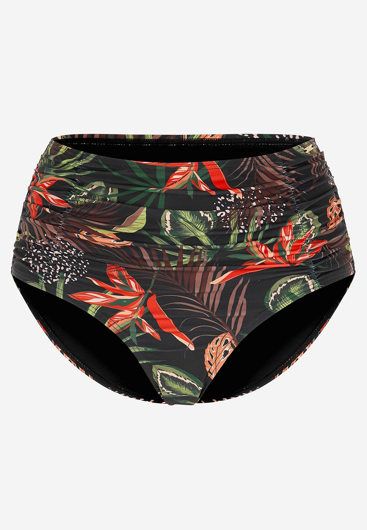 Patterned bikini bottom with high waist