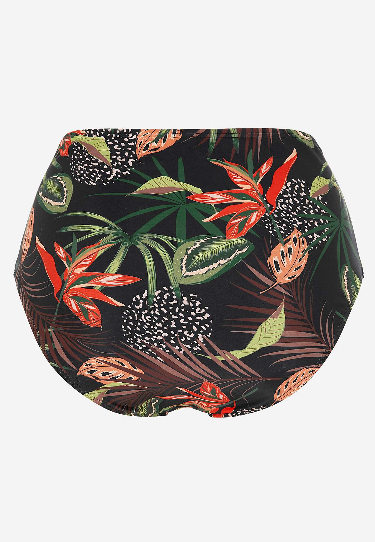 Patterned bikini bottom with high waist