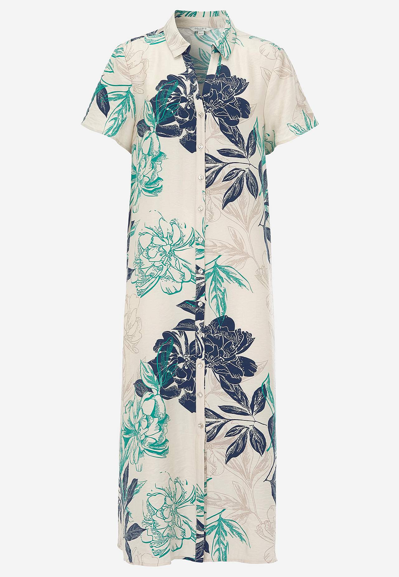 Floral shirt dress in soft viscose blend