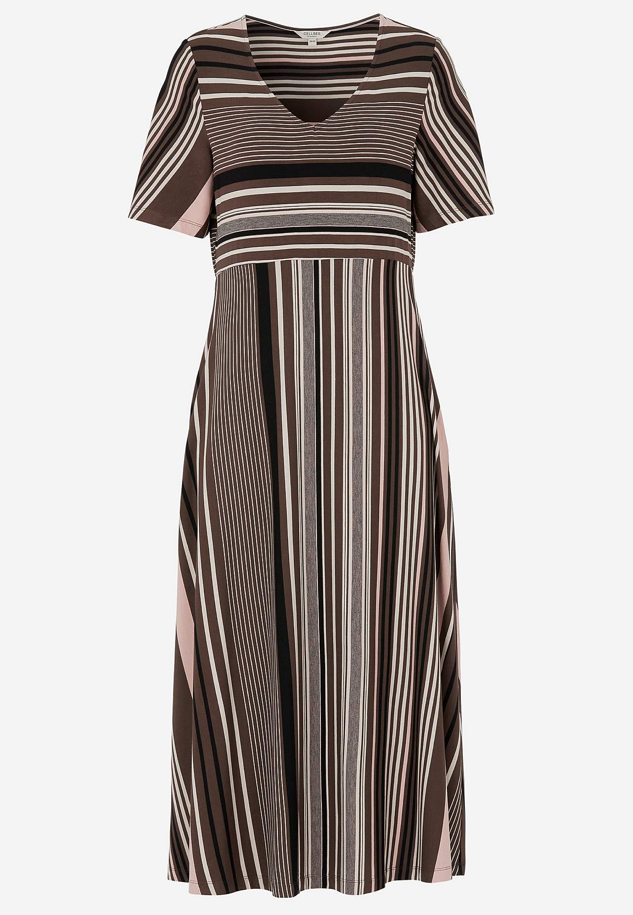 Patterned viscose dress with pockets