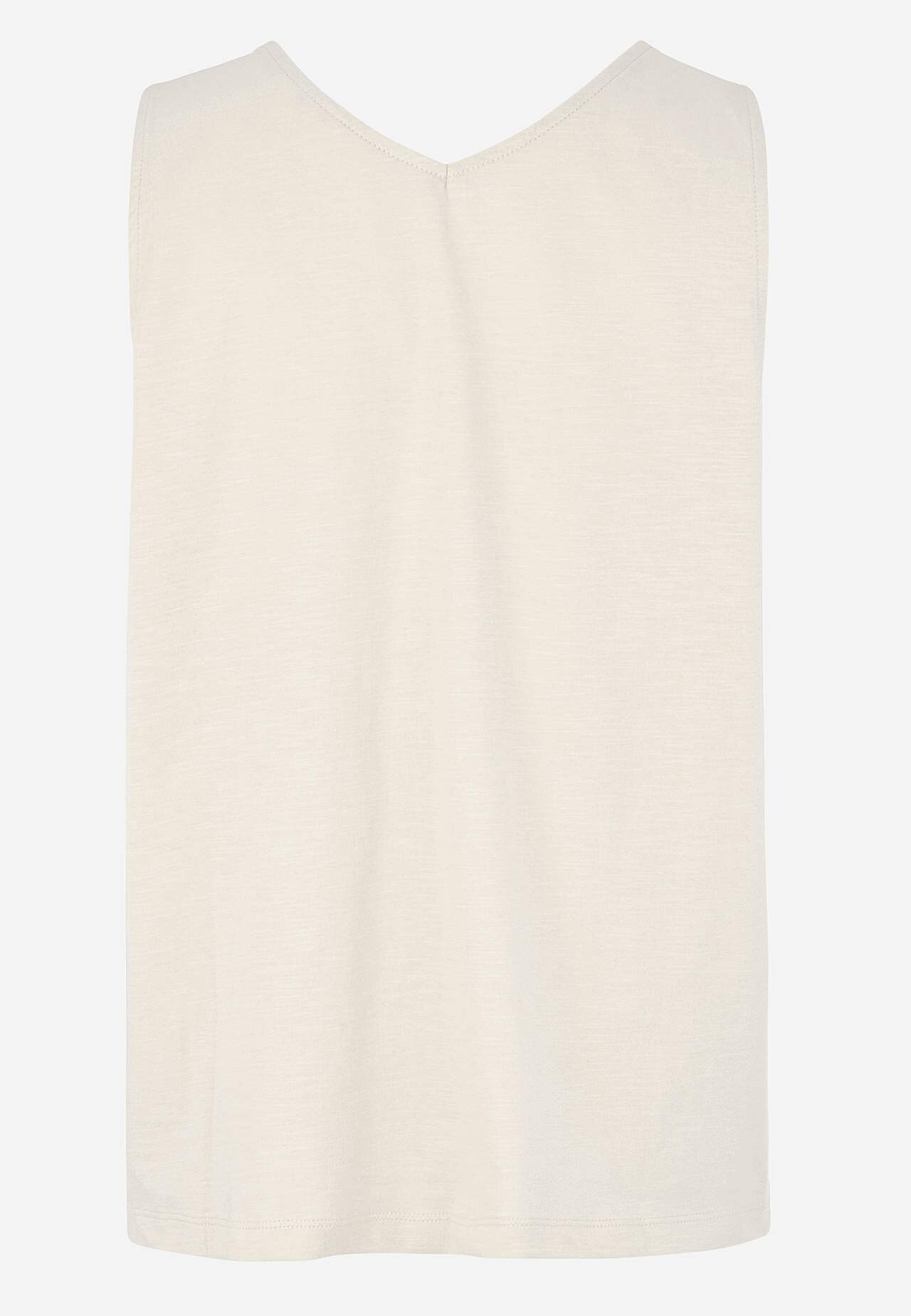 Sleeveless jersey top with v neckline