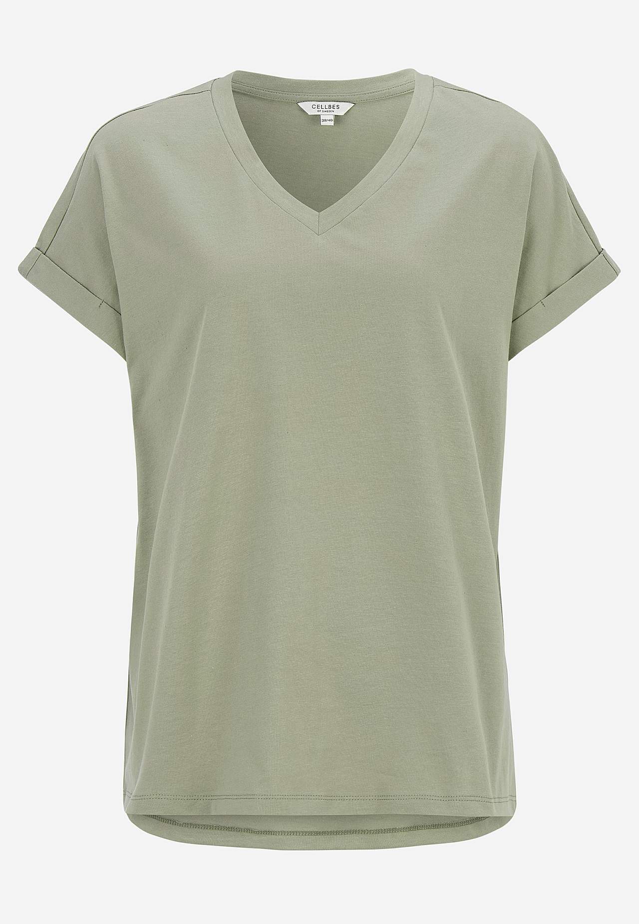 Jersey top with short, fold up sleeves