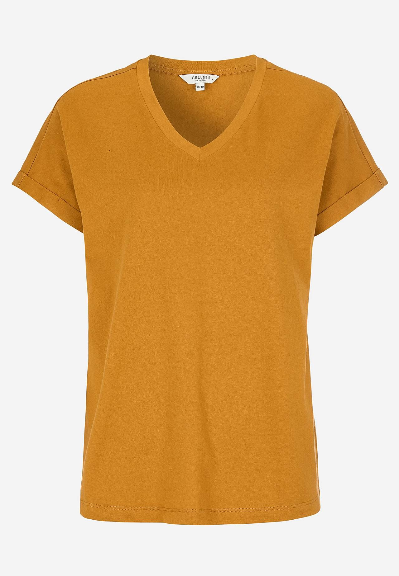 Jersey top with short, fold up sleeves