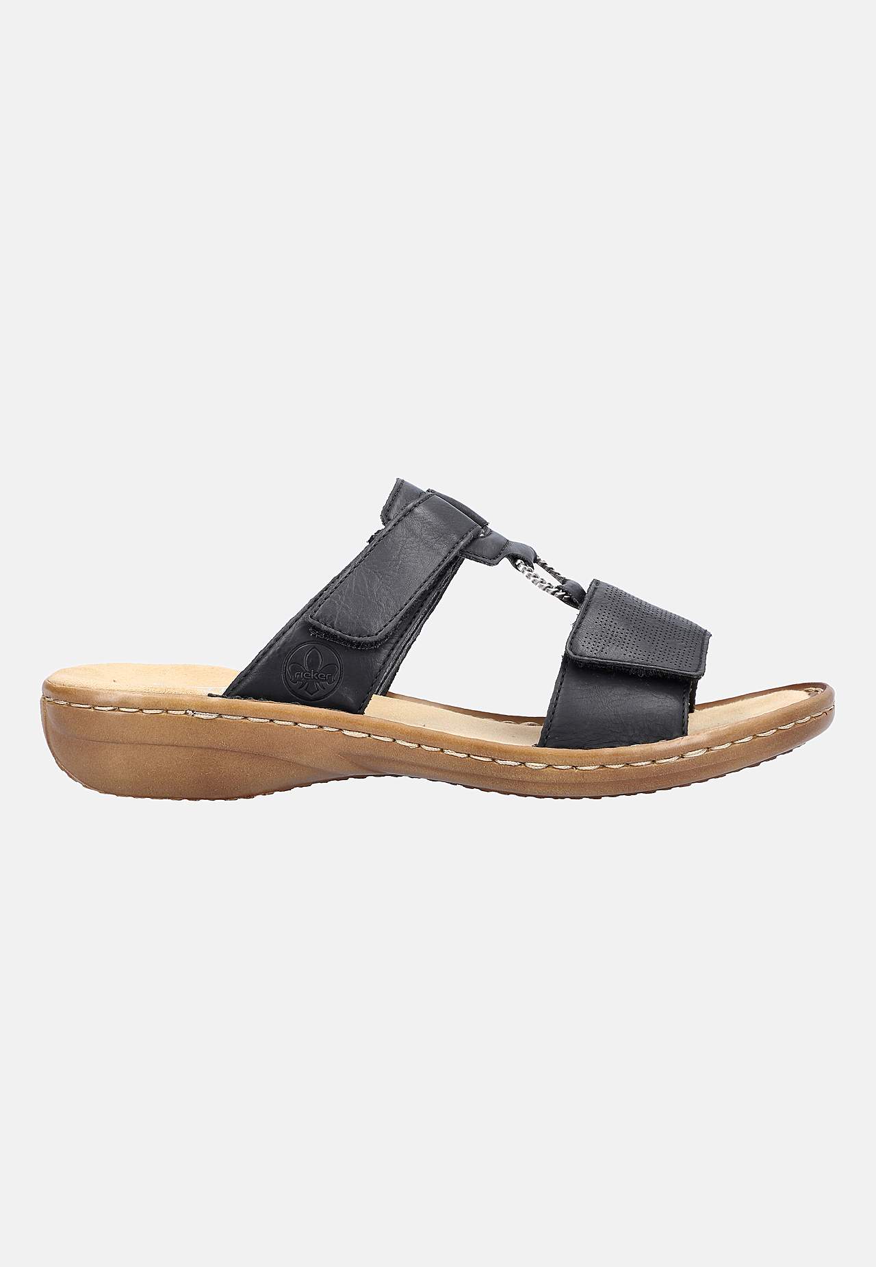 Lædersandal med justérbare remme og slippers