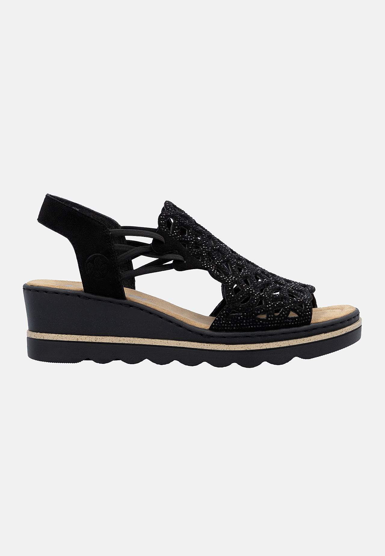Sandal med hæl med rhinsten billede