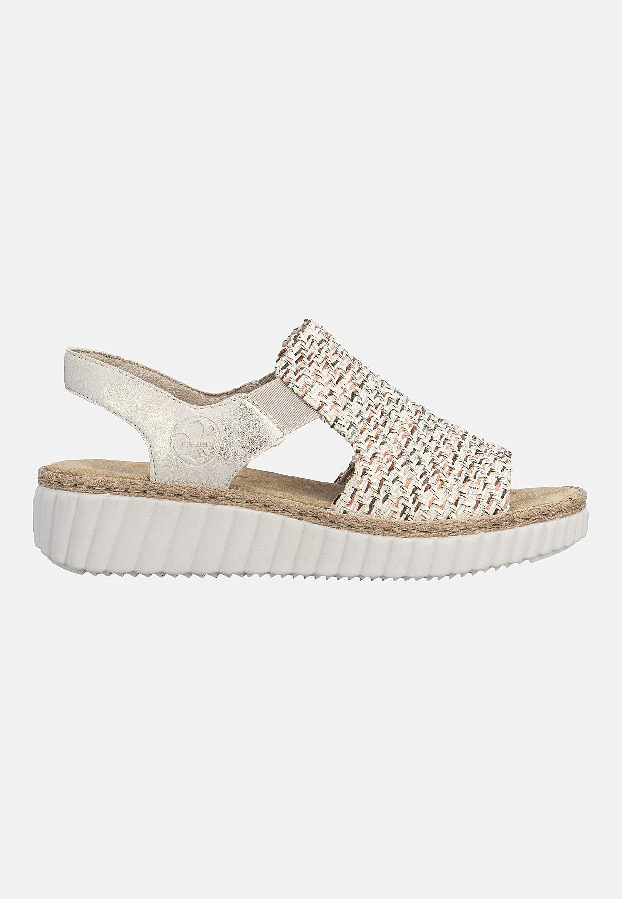 Flerfarget sandal med hælrem