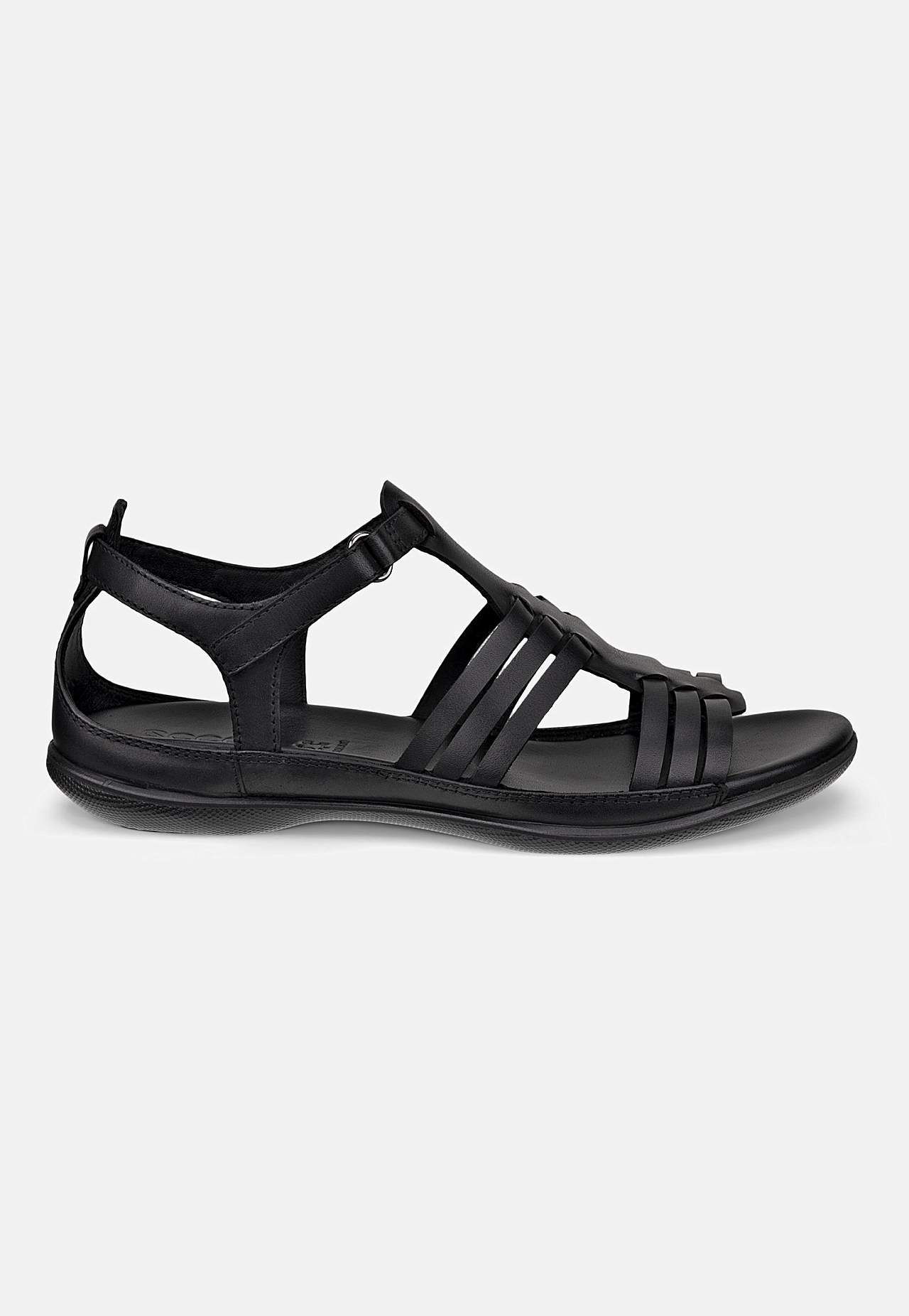 Lædersandal med dækket hæl Flash