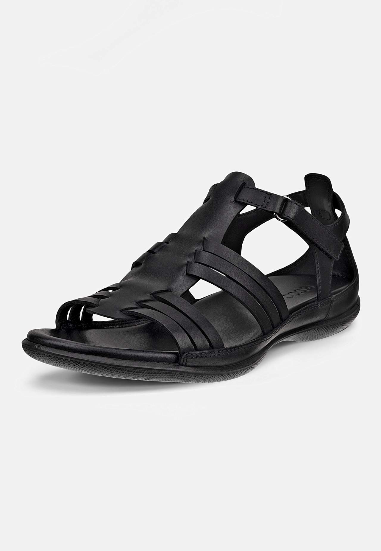 Lædersandal med dækket hæl Flash