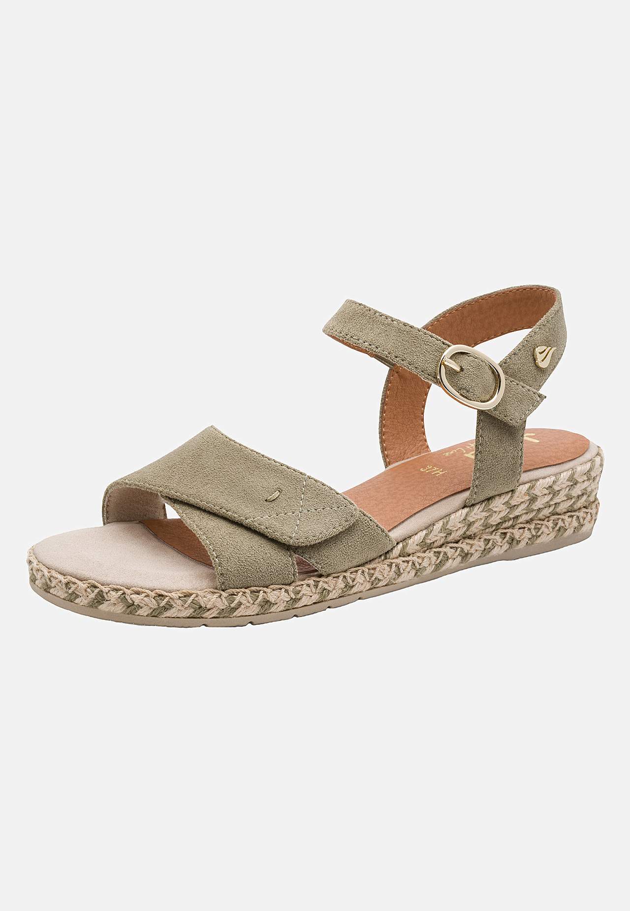 Sandal med hæl med remme