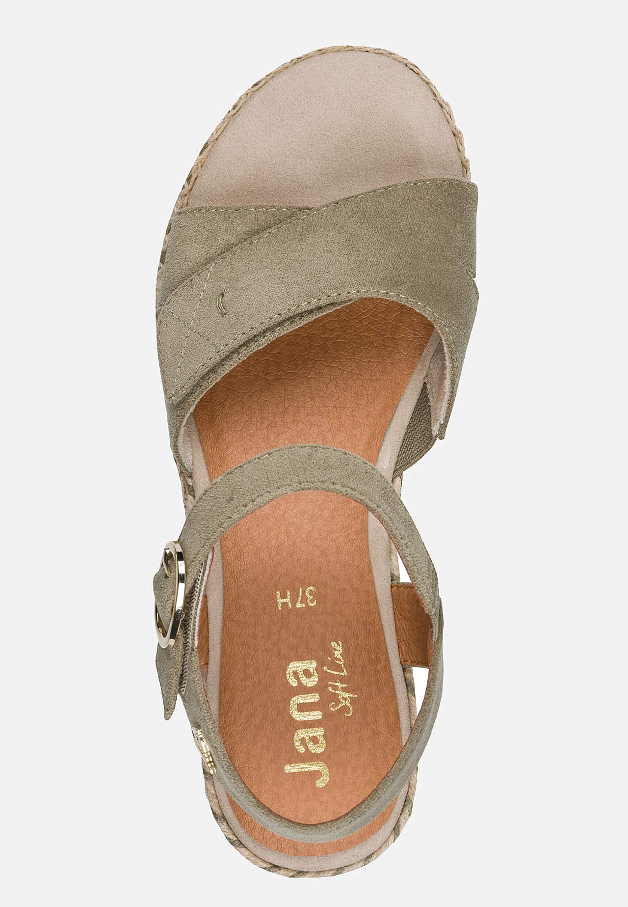 Sandal med hæl med remme