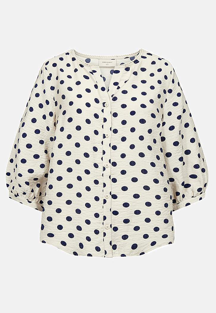 Vevet bluse med prikket