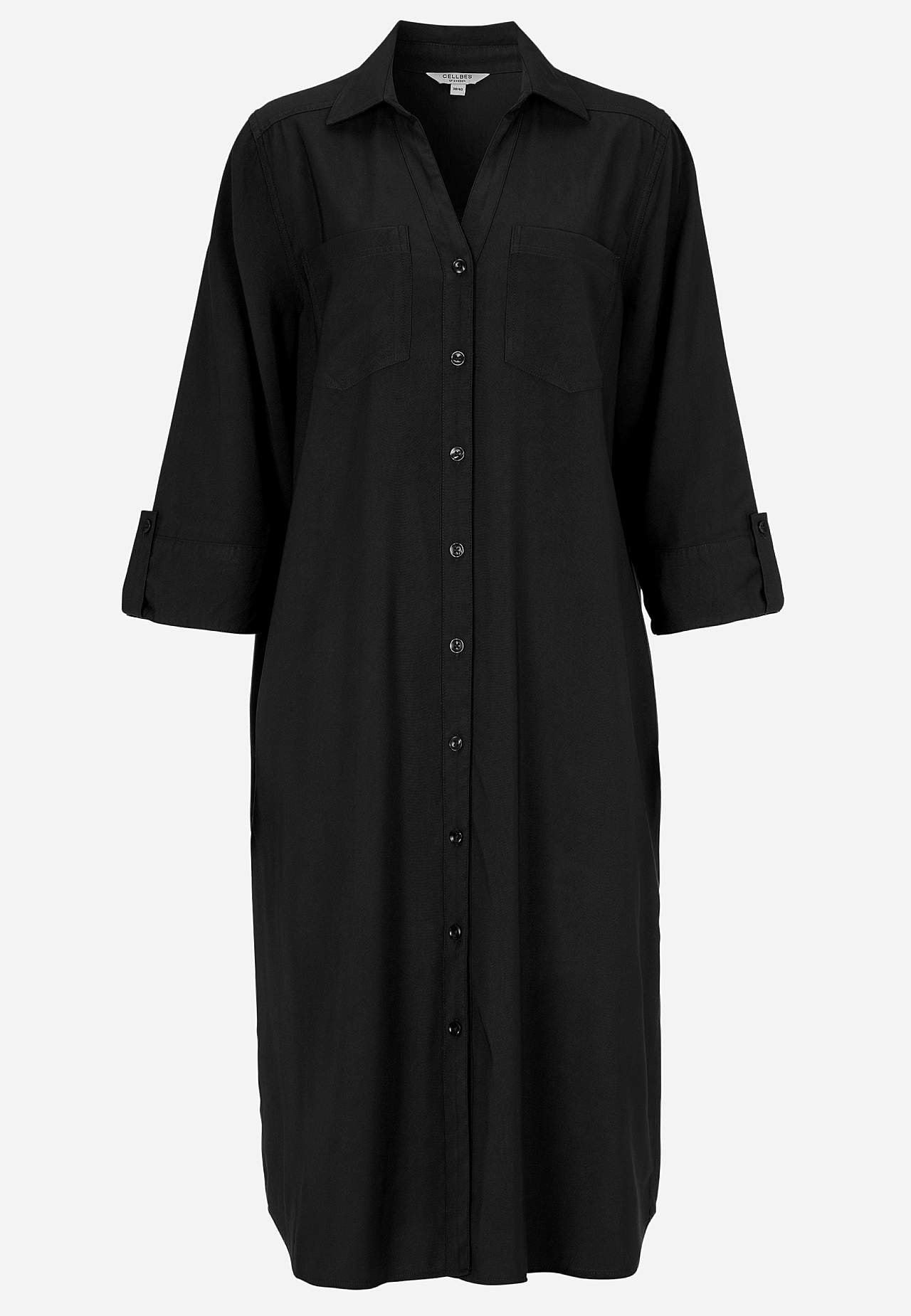 Shirt dress in viscose