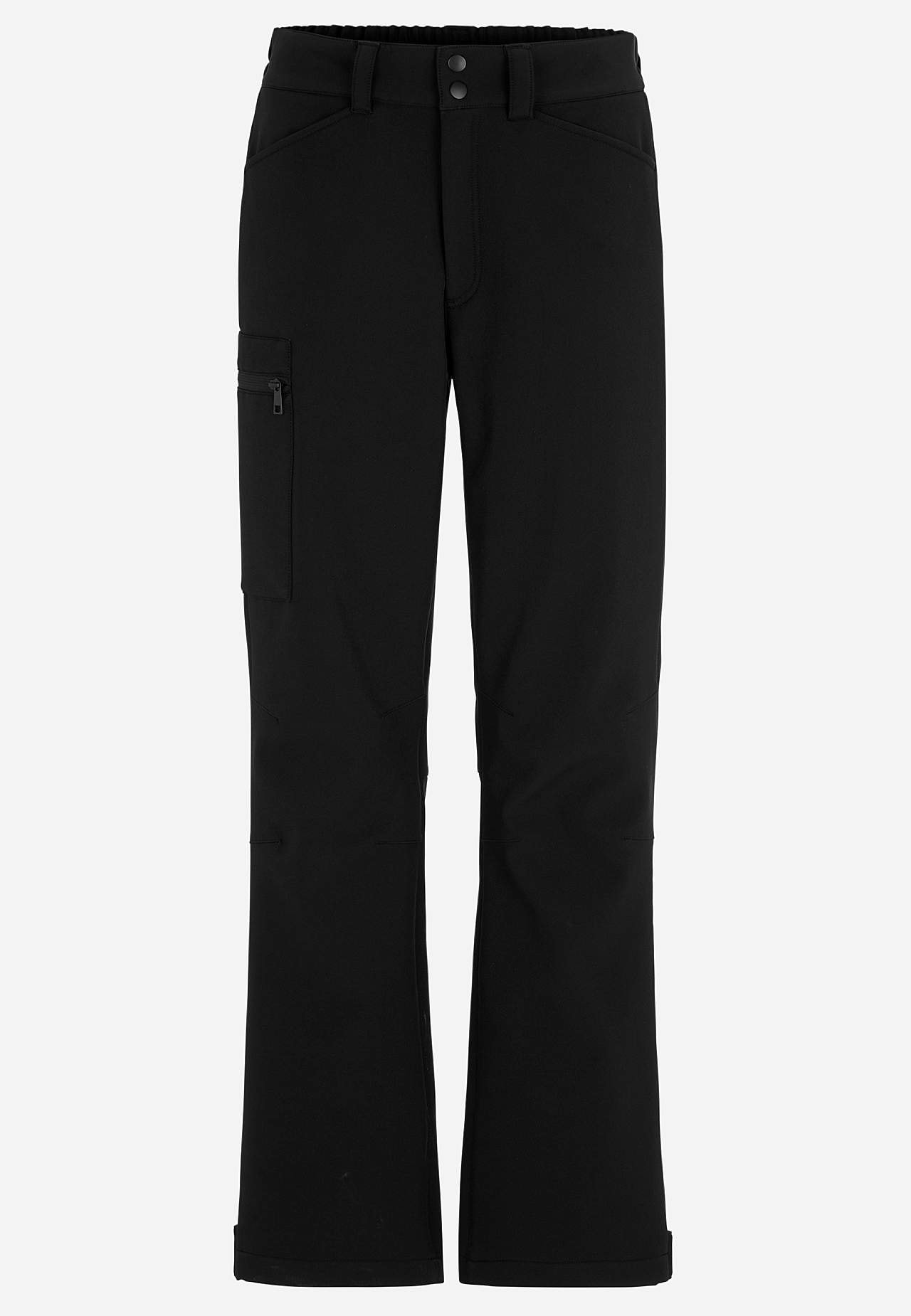 Soft shell trousers with adjustable legs