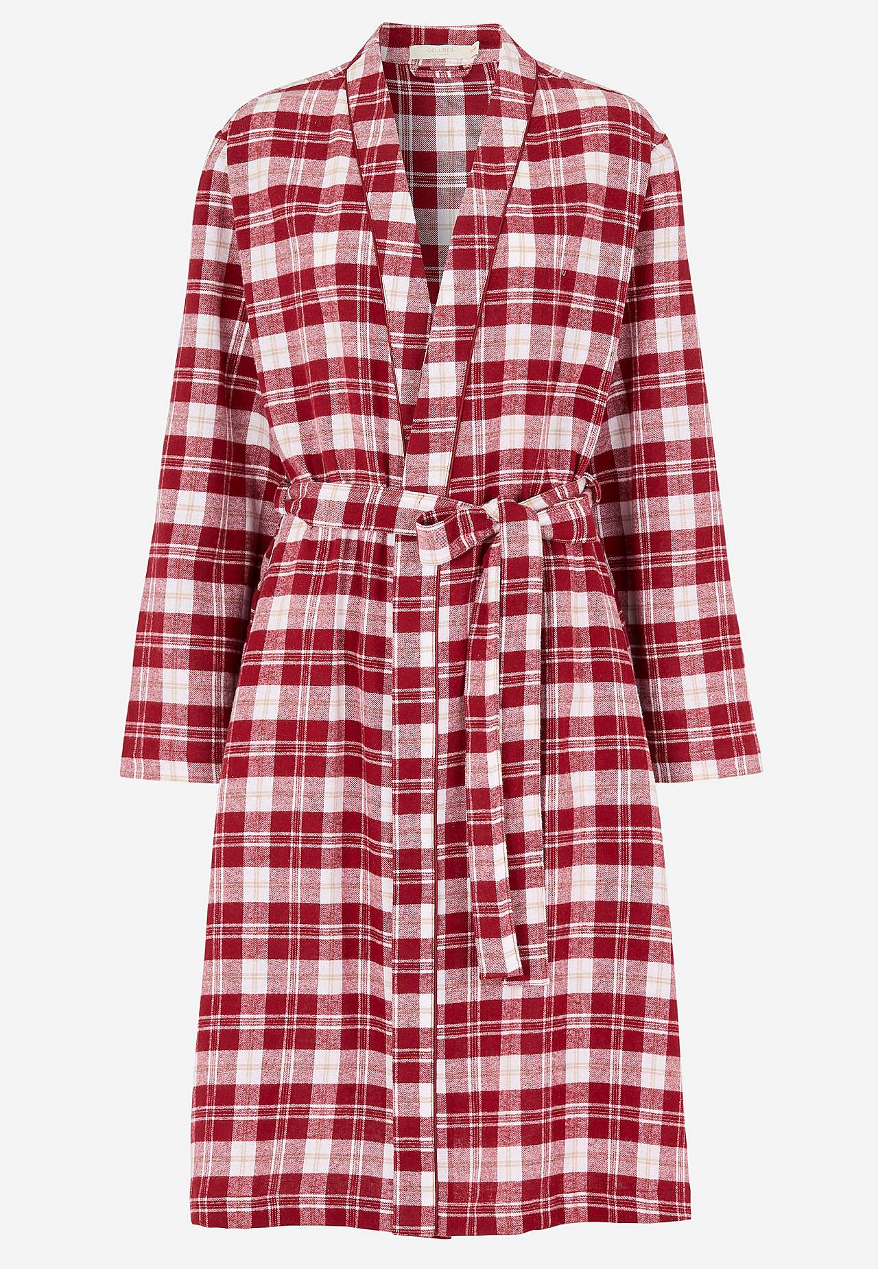 Ruudullinen aamutakki flanellista