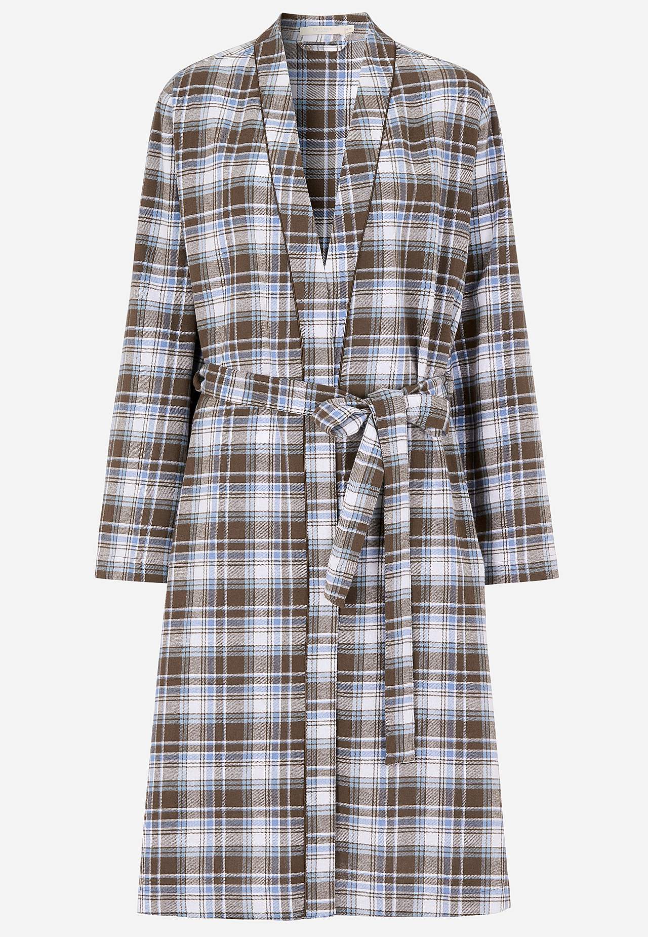 Ruudullinen aamutakki flanellista