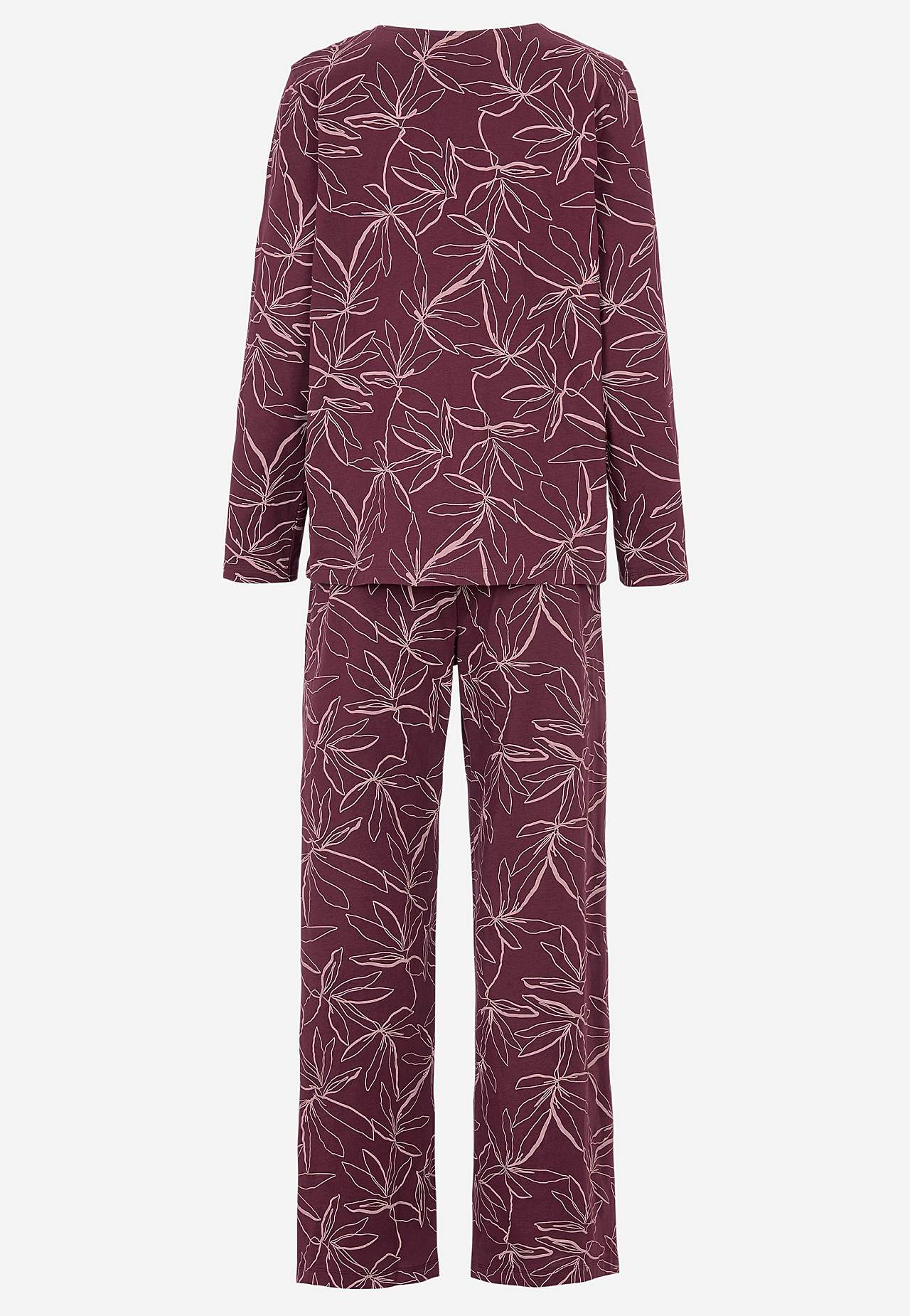 Mönstrad, tvådelad trikåpyjamas