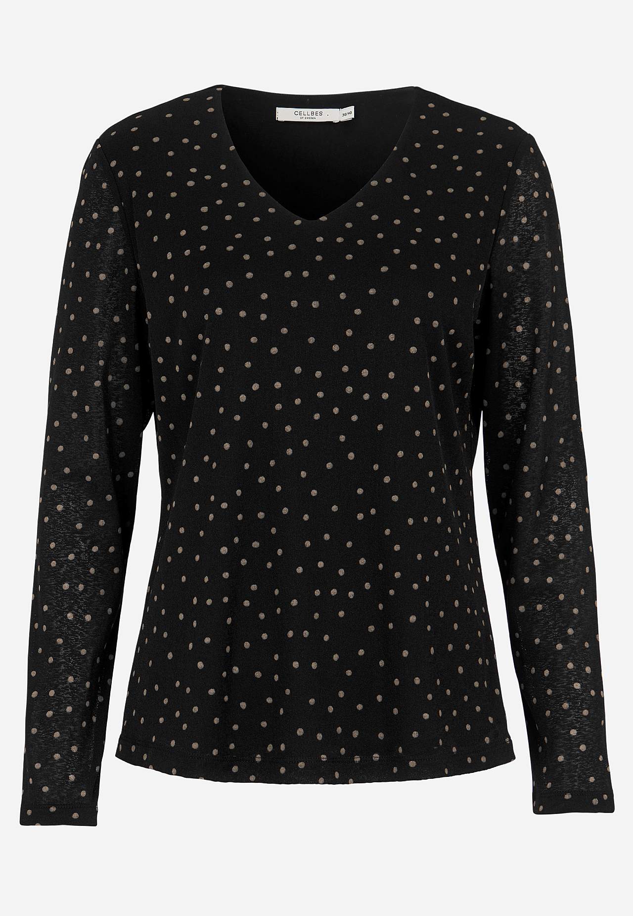 Mønstret jerseytop i mesh
