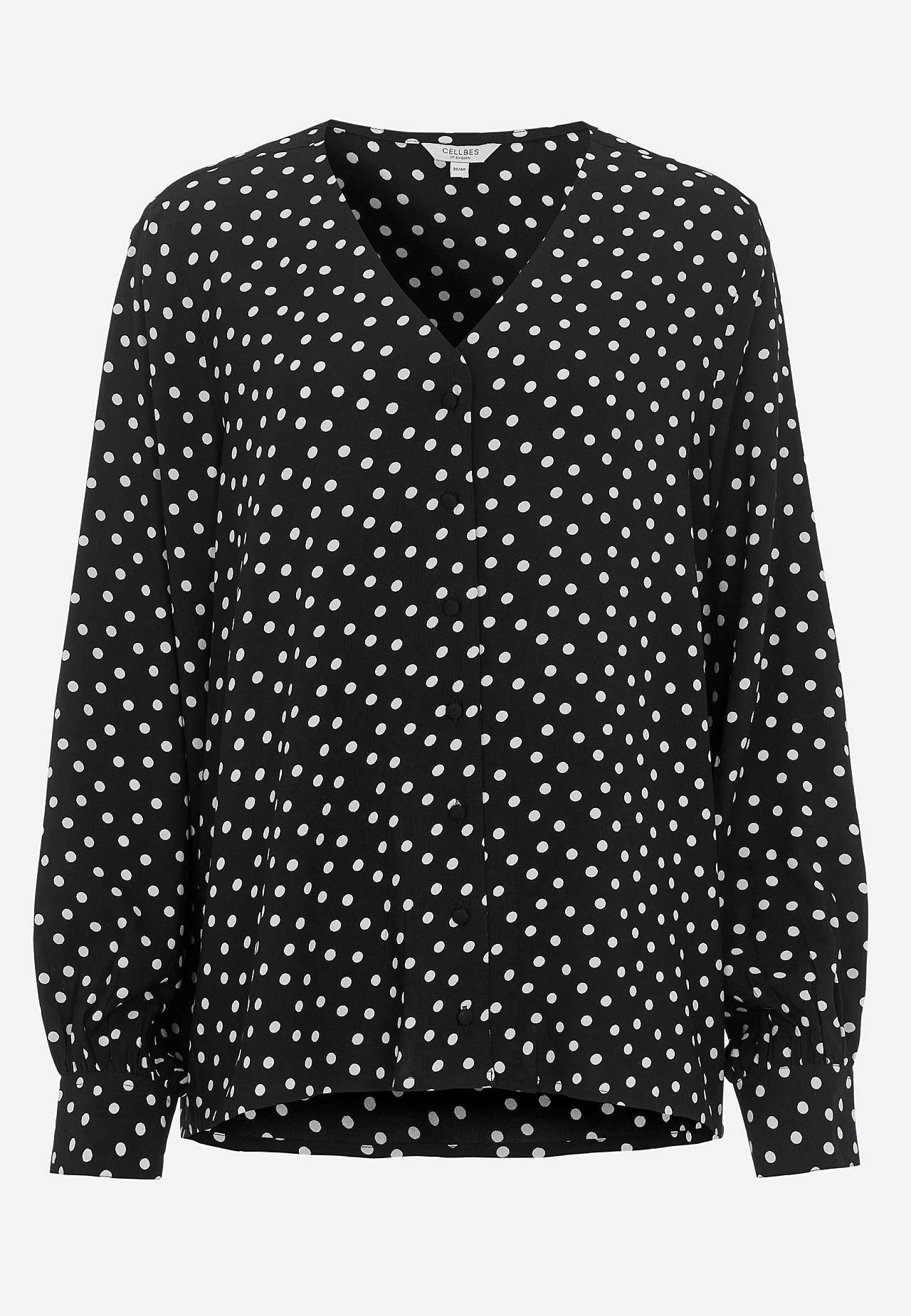 Vevet bluse med prikket