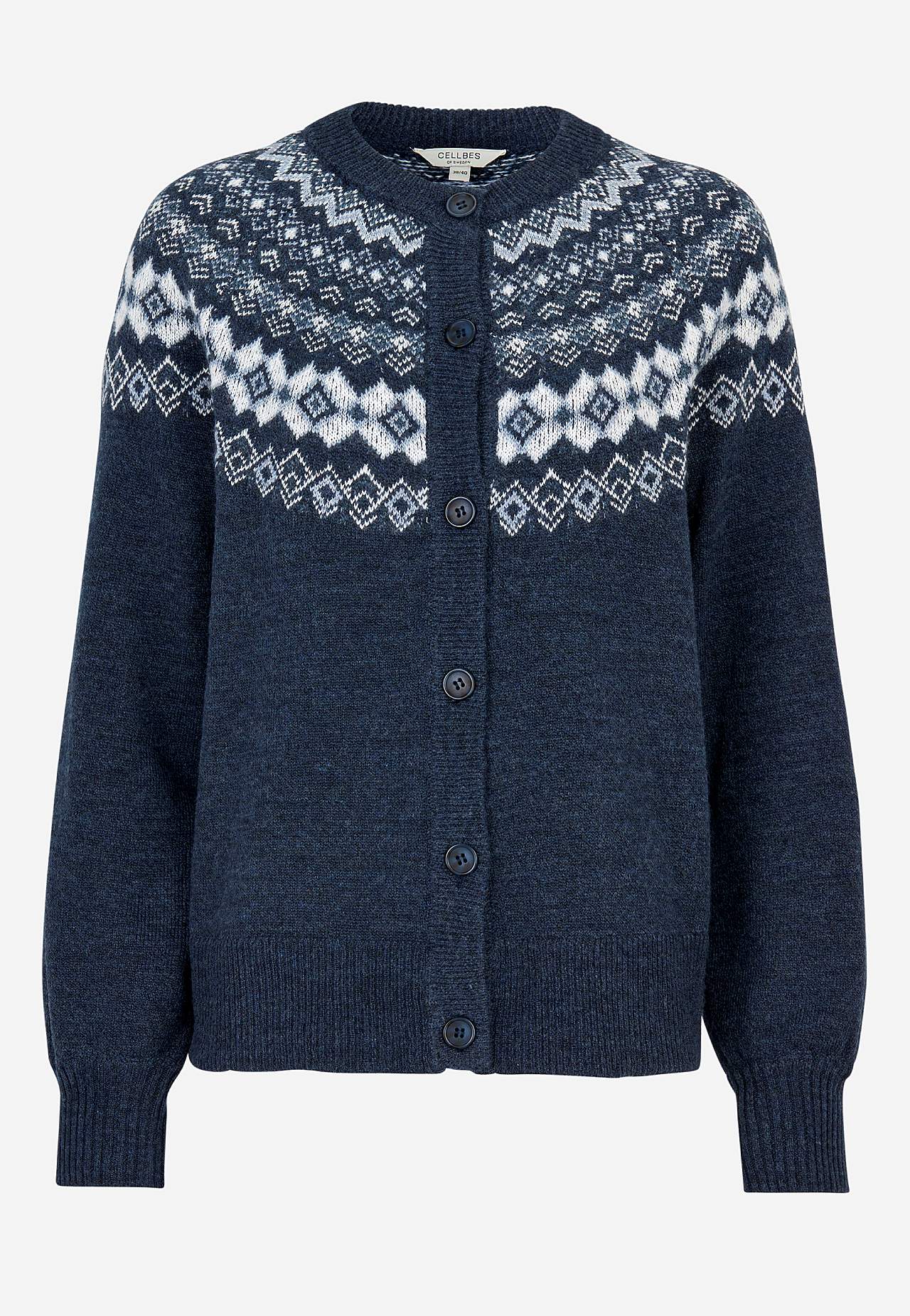 Jacquardstickad cardigan