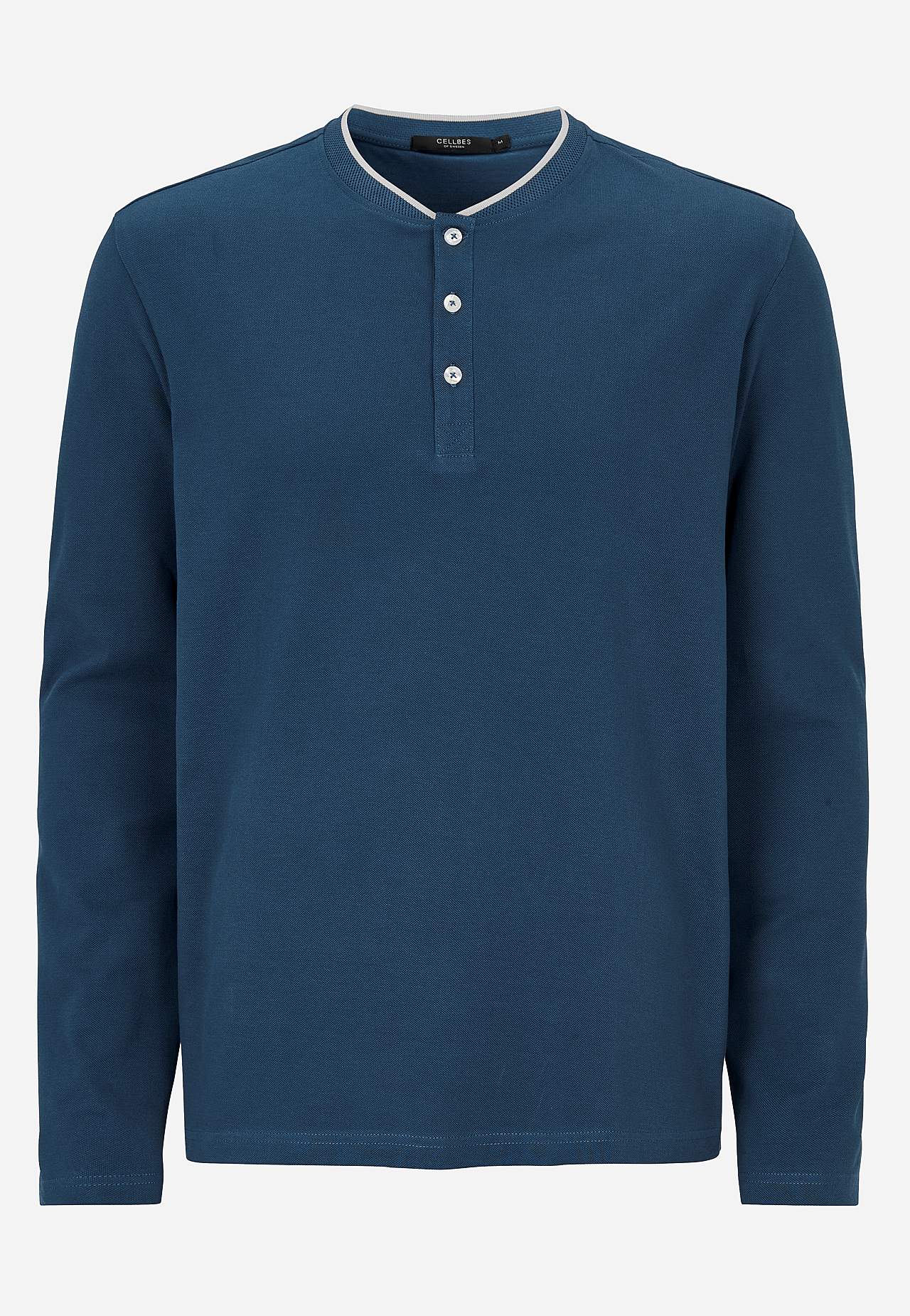 Langærmet poloshirt i bomuld