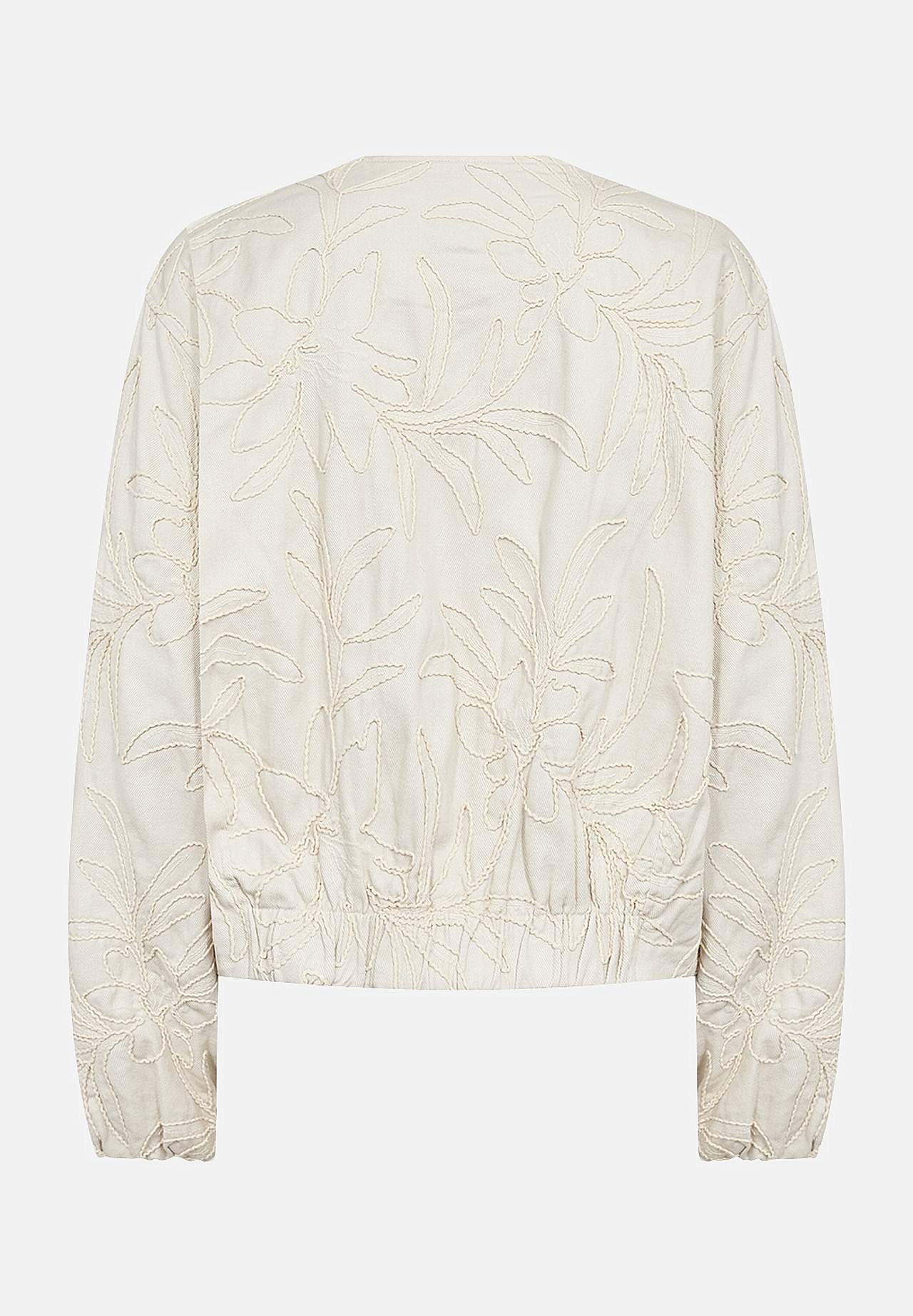 Vævet damejakke med broderi