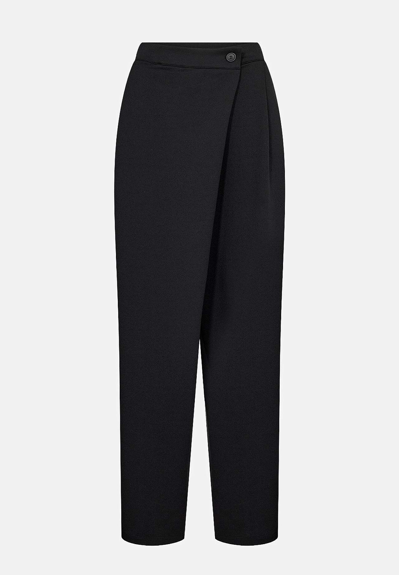 Jerseybukser med asymmetrisk front – Sort