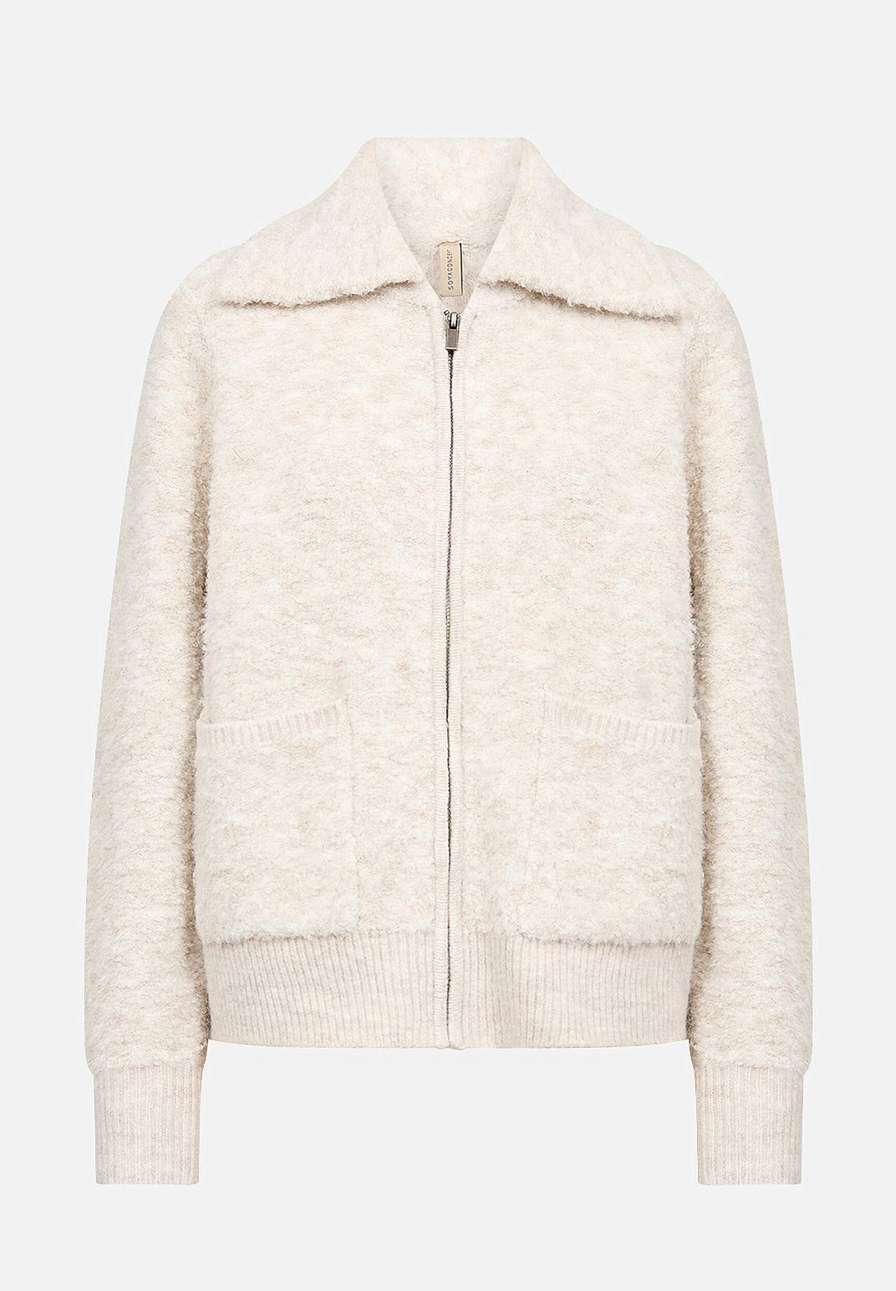 Myk, strikket cardigan med glidelås