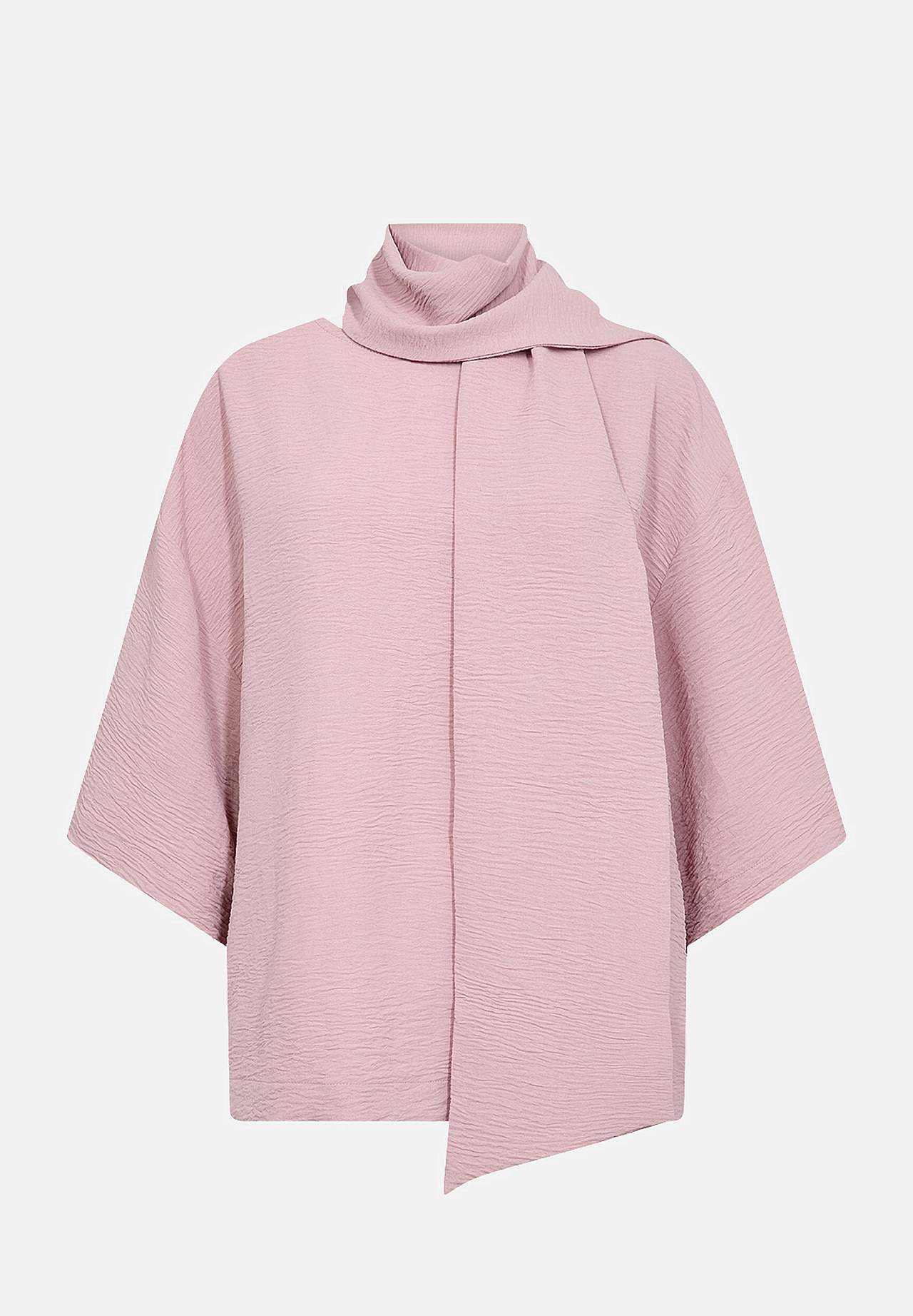 Bluse med skjerf