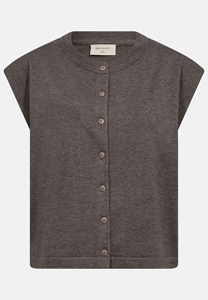 Finstrikket, myk vest med knapper