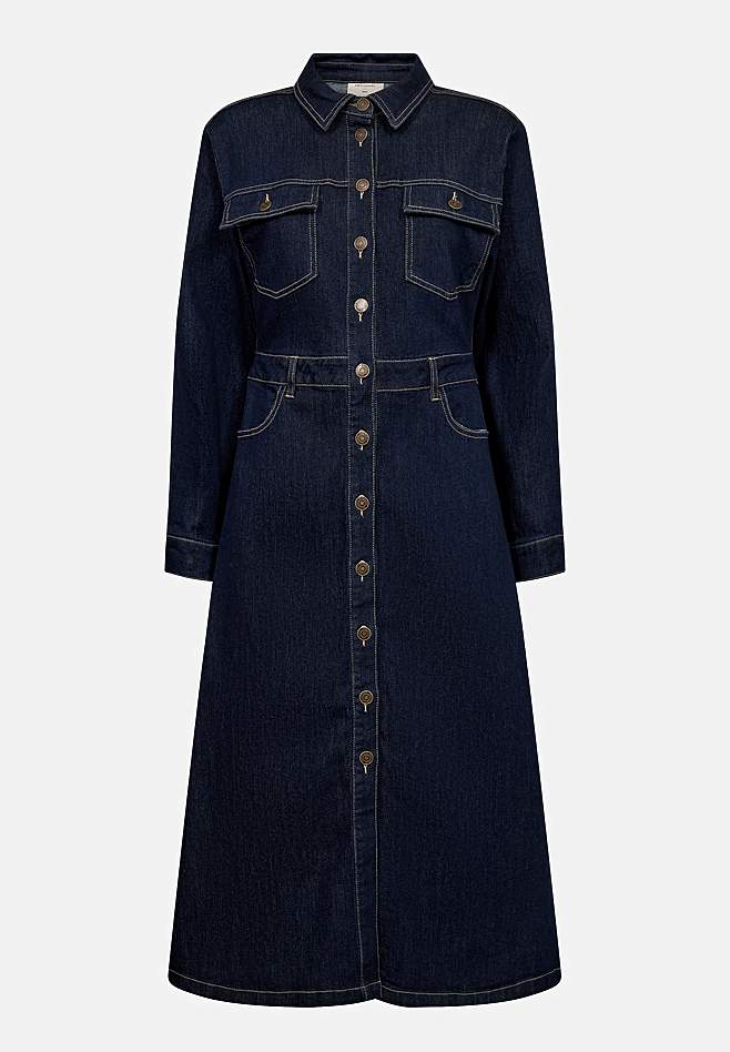 Denimkjole med knappelukking